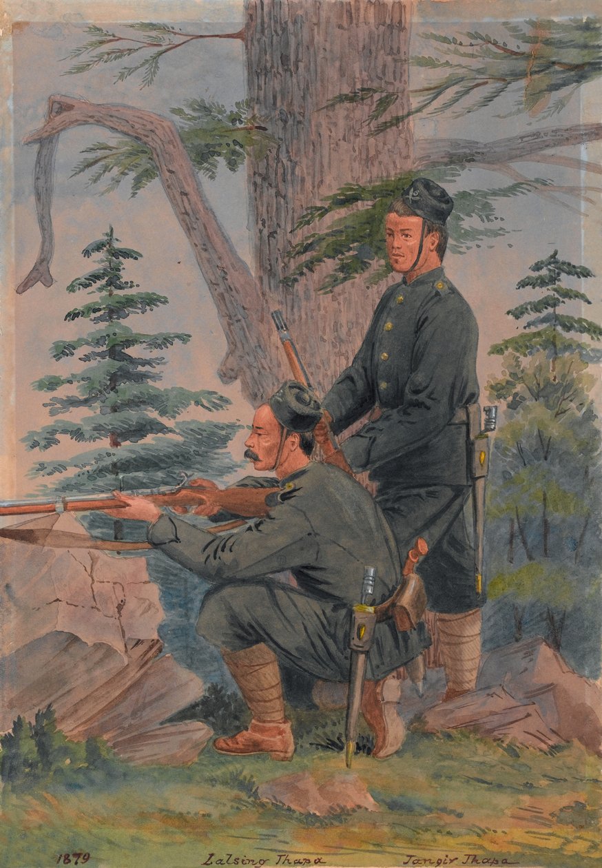 Lalsing Thapa e Jangir Thapa del 5º Reggimento Goorkha, Peiwar Kotal, Afghanistan da Major General R.G. Woodthorpe