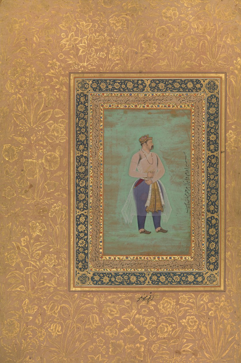 recto: Ritratto del principe Danyal, Folio dall