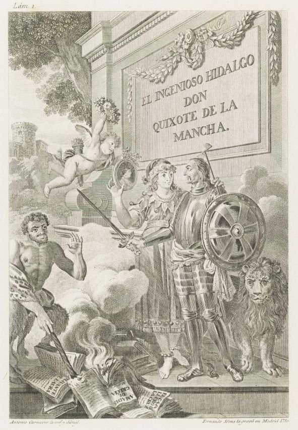 Ritratto di Miguel de Cervantes Saavedra frontespizio della serie El Ingenioso Hidalgo Don Quixote de la Mancha da Manuel Salvador Carmona