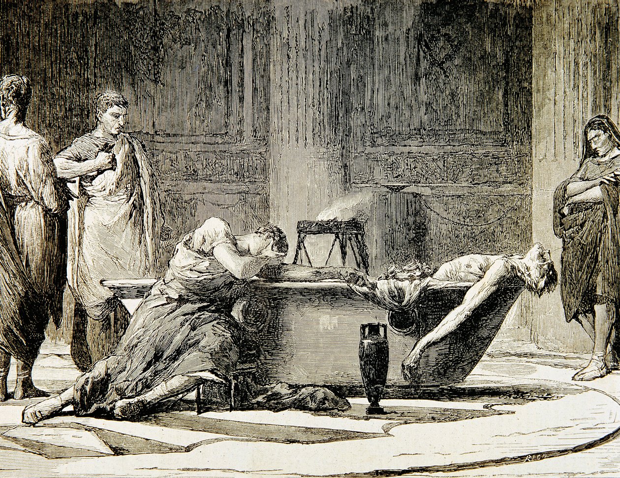 La morte di Seneca (incisione) da Manuel Domínguez Sánchez
