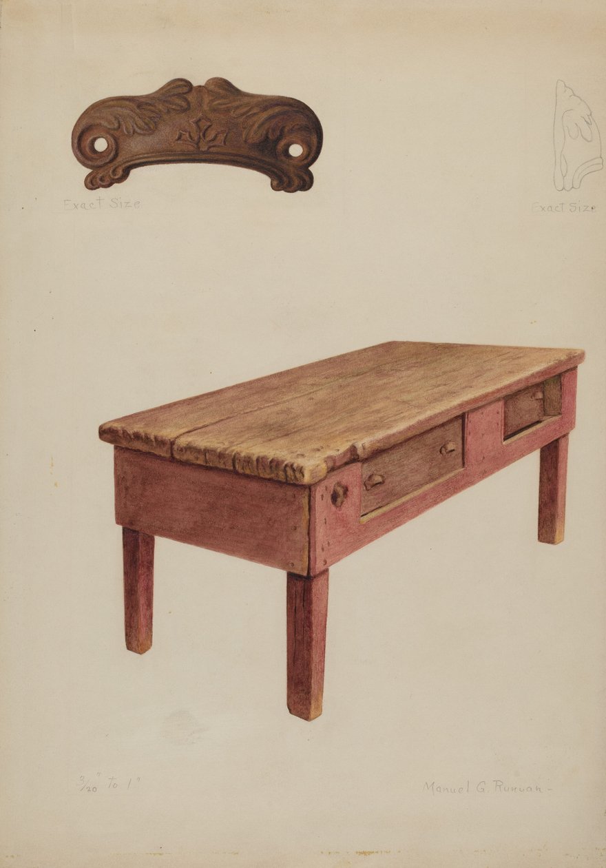 Banco del sarto, c. 1938 da Manuel G. Runyan