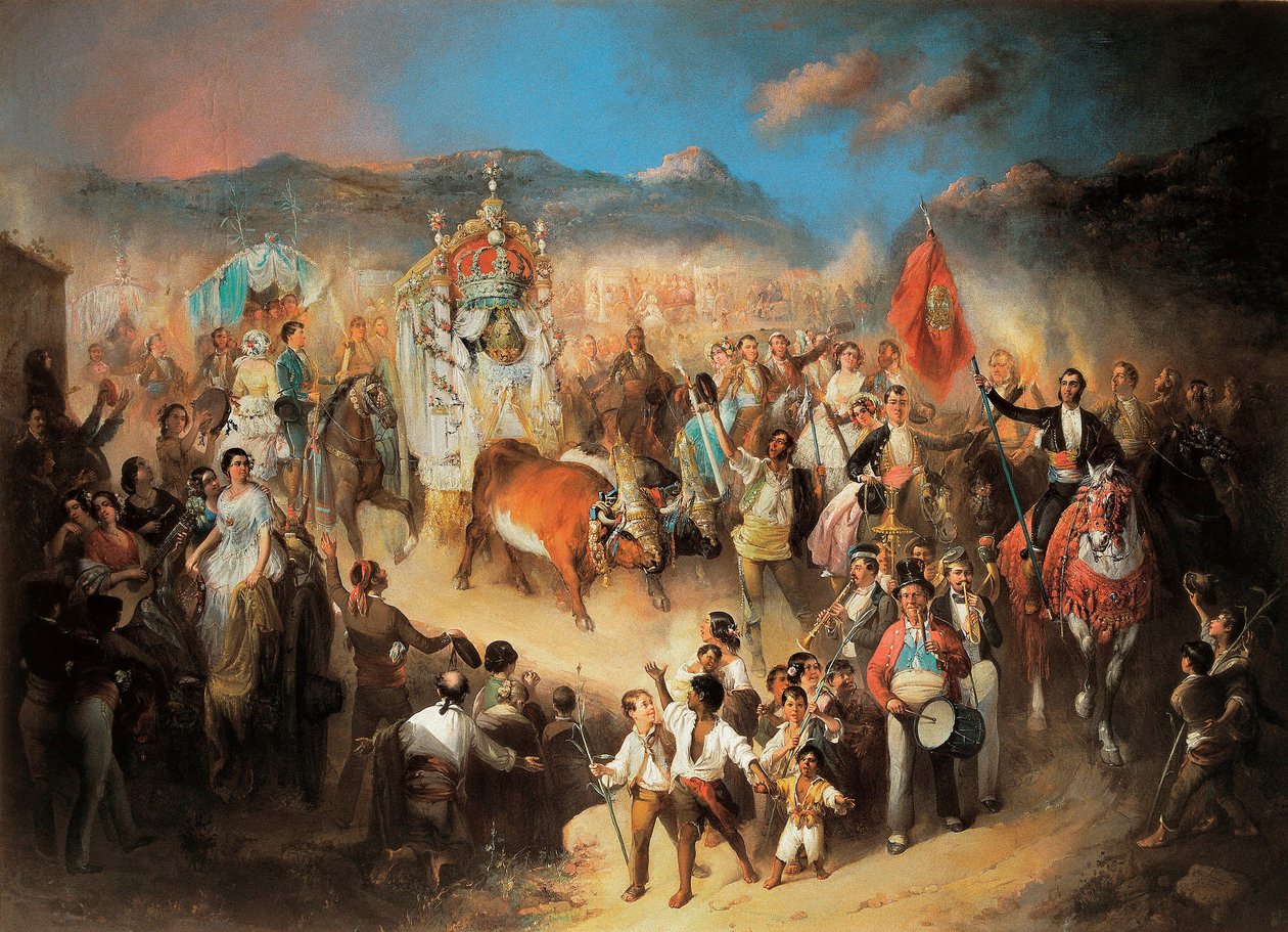 La processione di El Rocio: celebrazione tradizionale andalusa in onore della Vergine da Manuel Rodriguez de Guzman