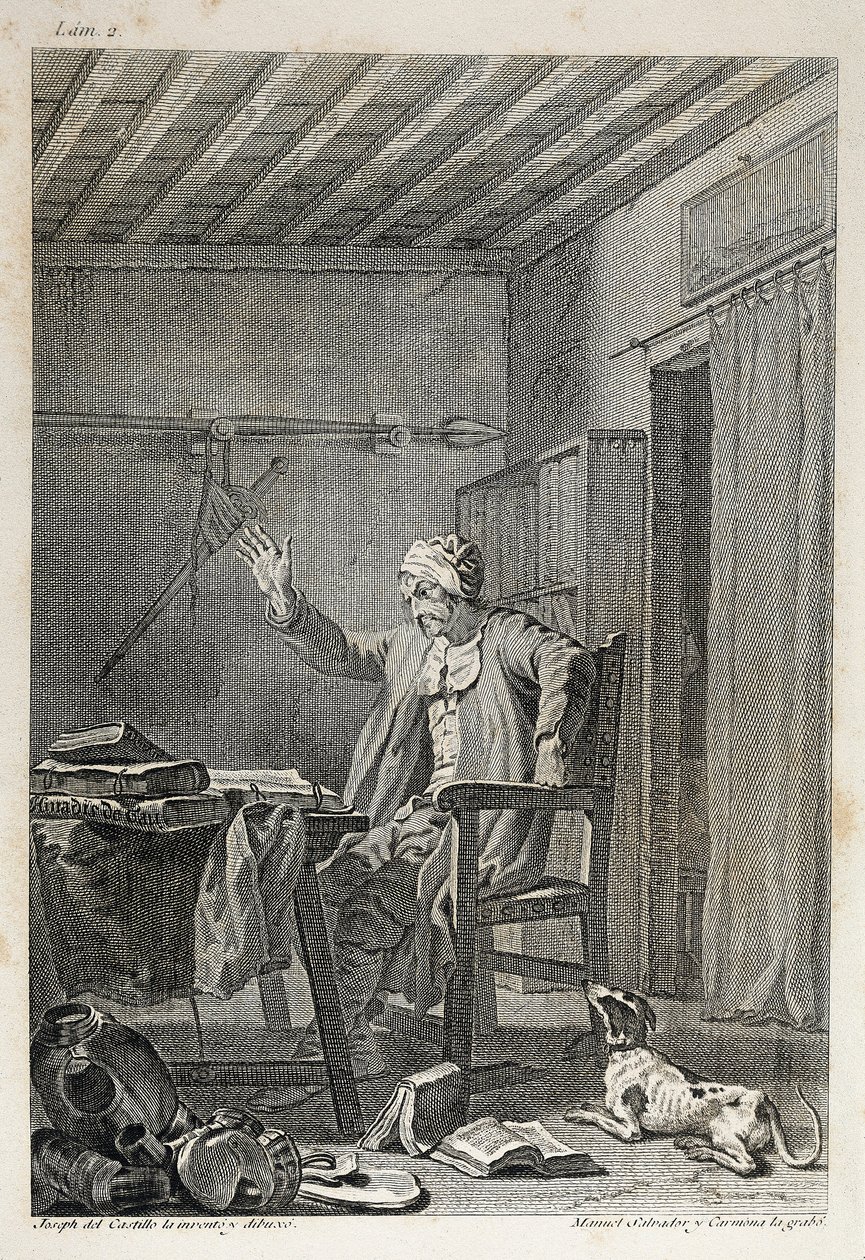 Il personaggio e la ricerca del famoso cavaliere Don Chisciotte da Manuel Salvador Carmona