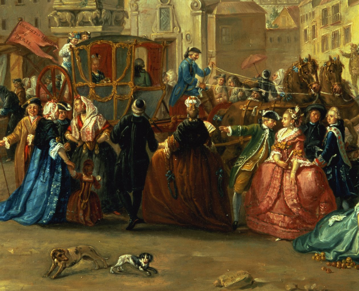 La fiera di Madrid nella Plaza de la Cebeda (dettaglio) da Manuel de la Cruz y Cano
