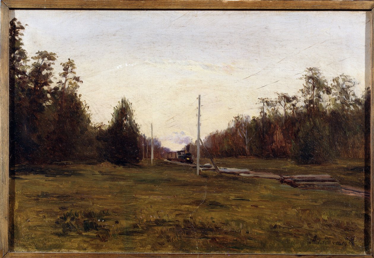 Paesaggio con un treno da Manuil Christoforovich Aladzhalov