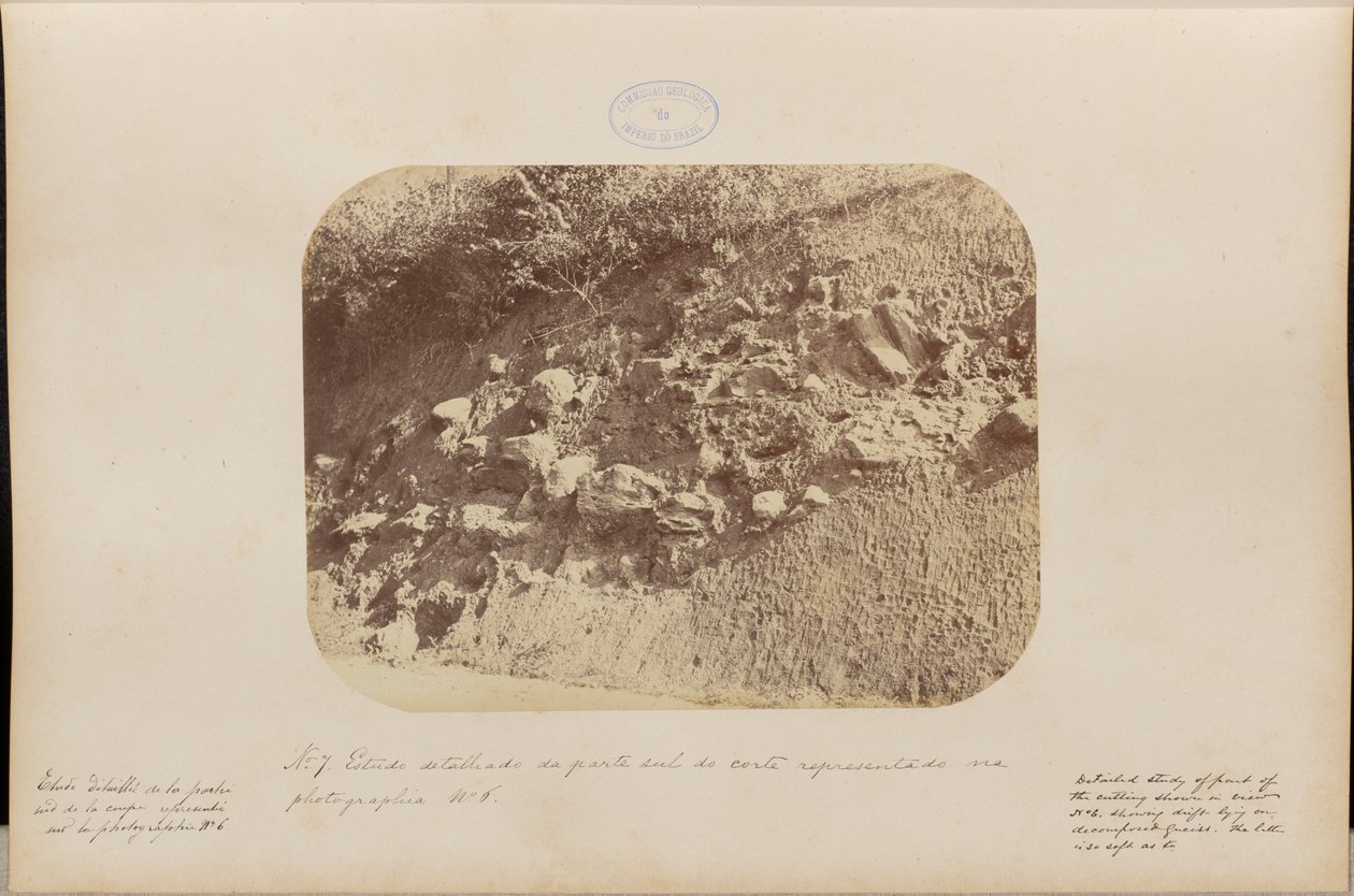Studio dettagliato della parte meridionale della sezione mostrata nella fotografia n. 6 da Marc Ferrez
