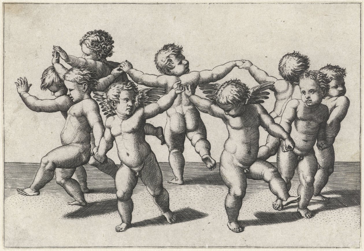 Putti danzanti da Marcantonio Raimondi
