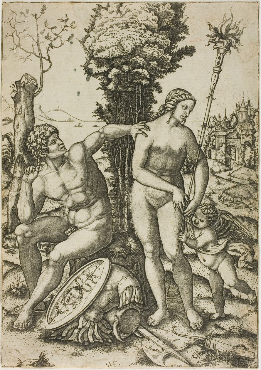 Marte, Venere e Cupido da Marcantonio Raimondi