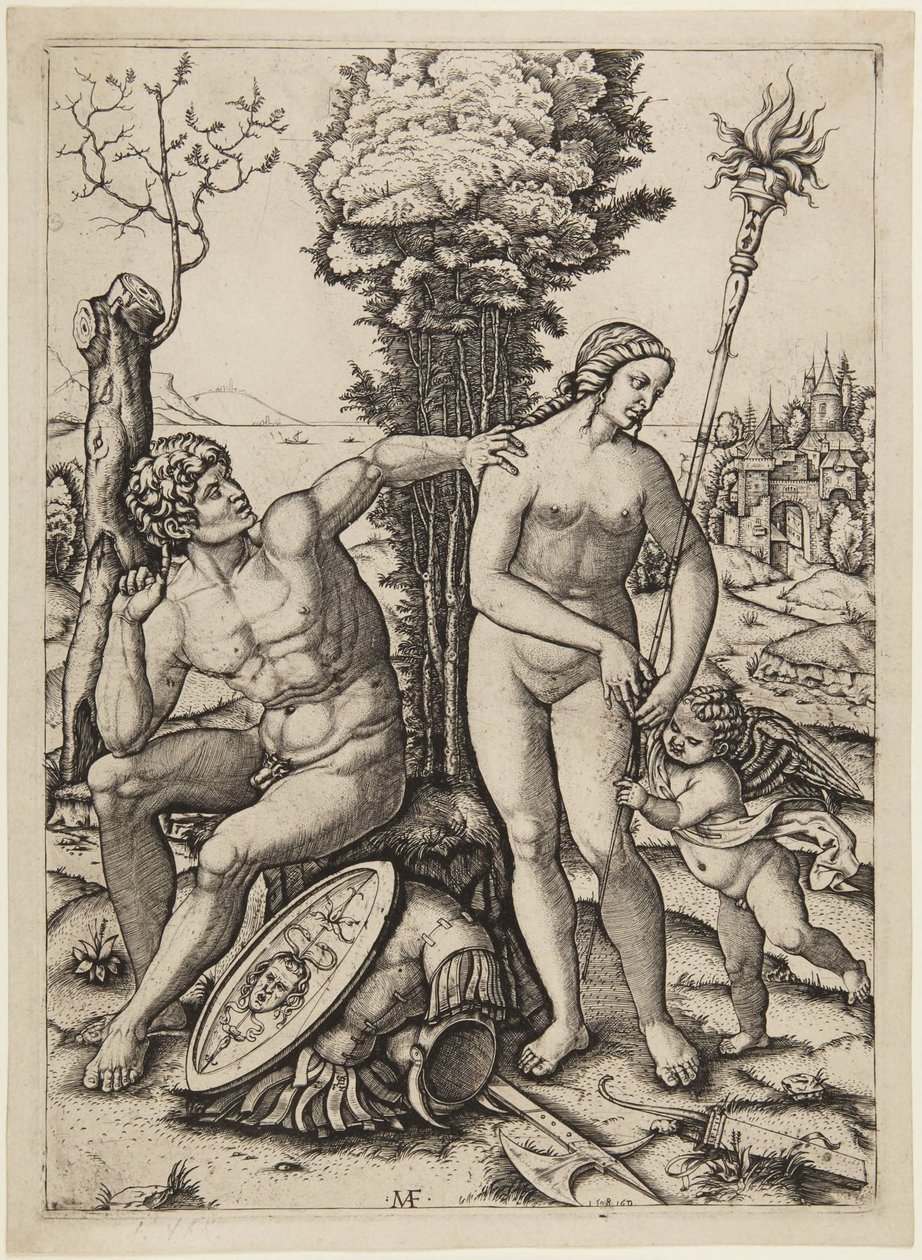 Marte, Venere e Cupido da Marcantonio Raimondi