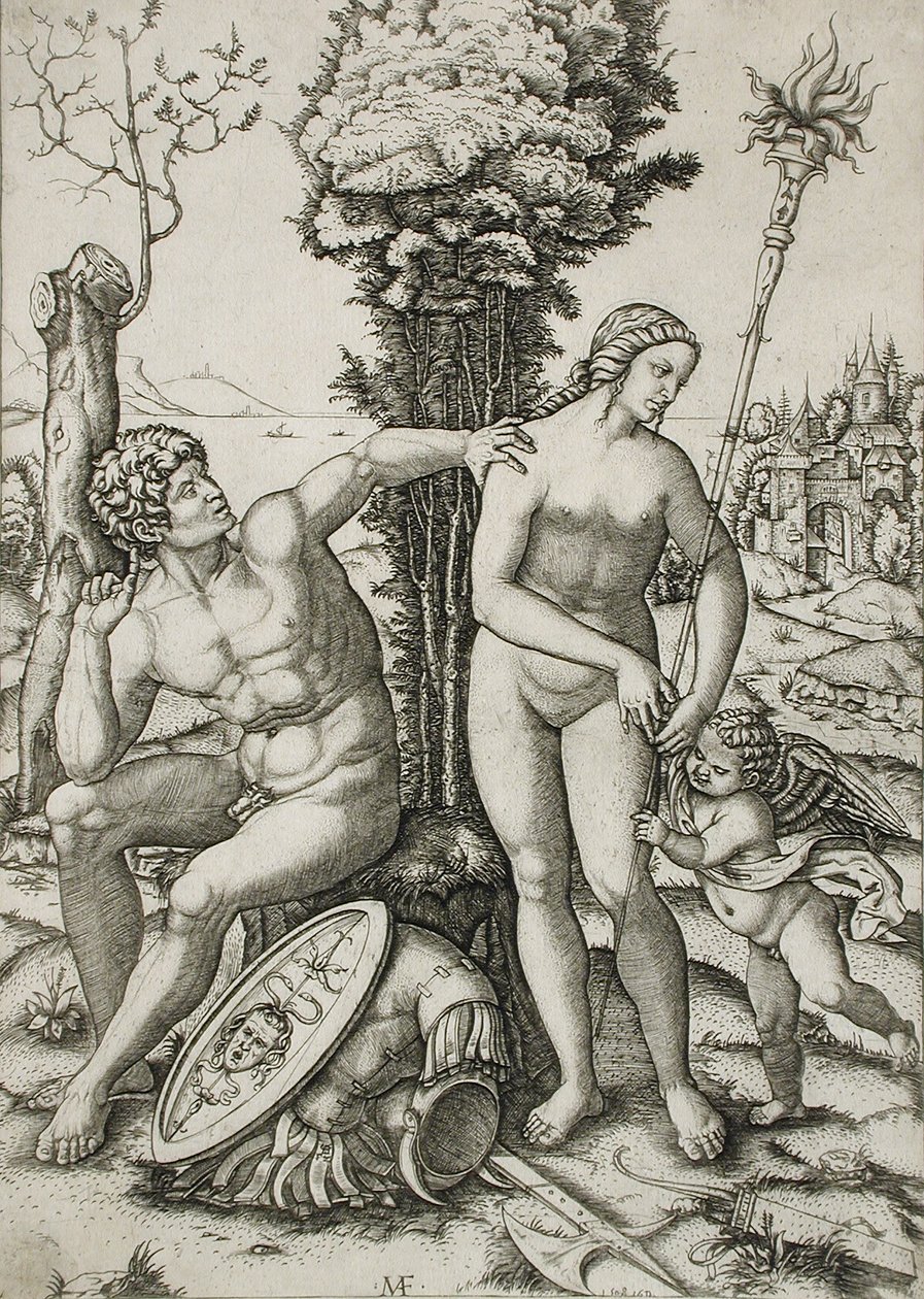 Marte, Venere e Cupido da Marcantonio Raimondi
