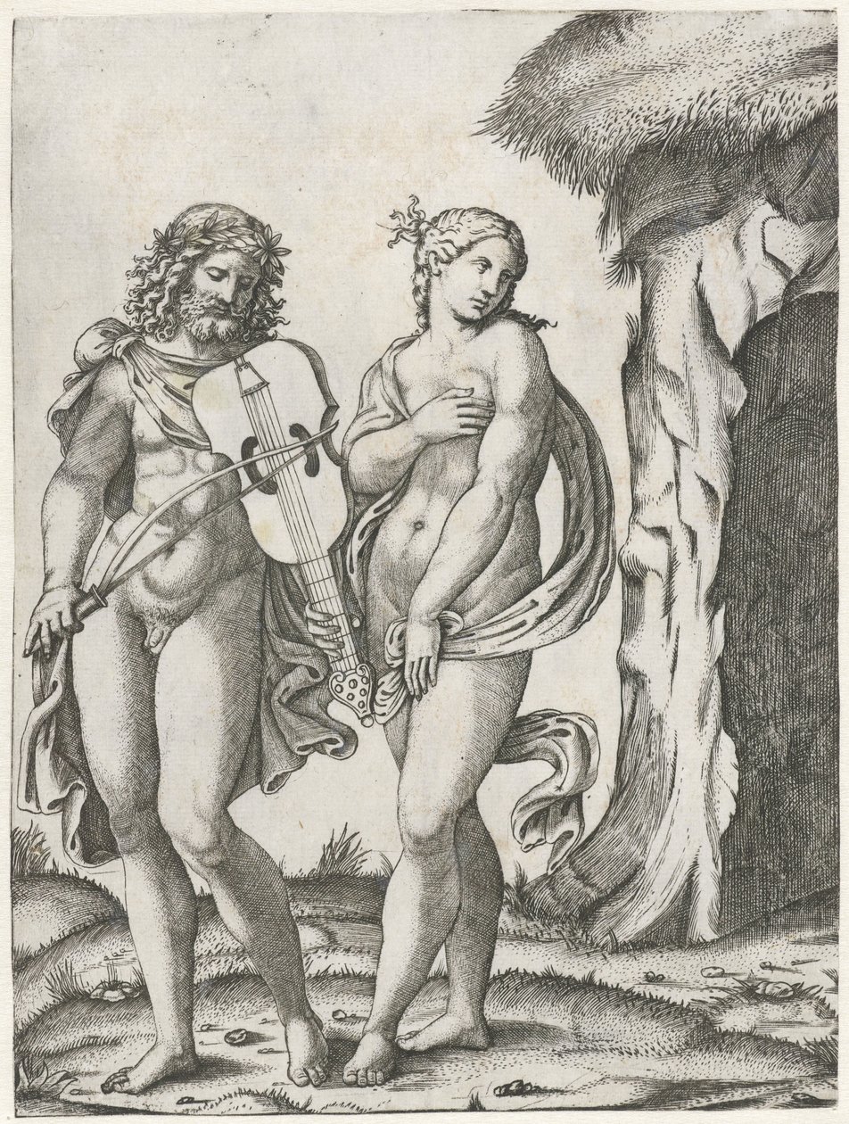 Orfeo suona la viola prima che Euridice vada nell