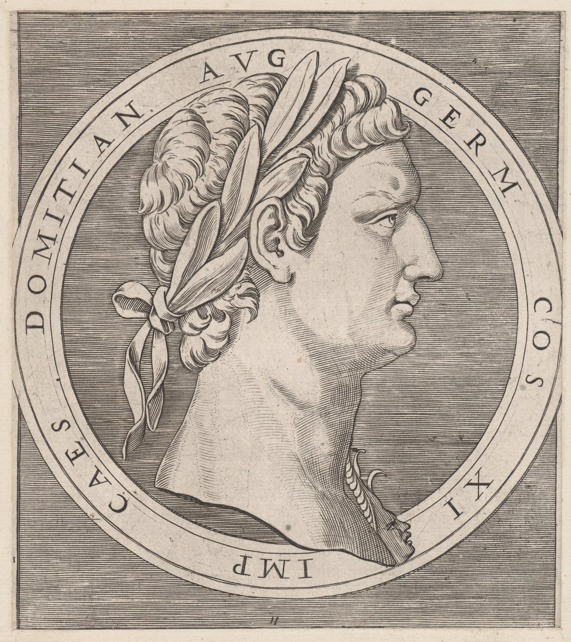 Speculum Romanae Magnificentiae: Domiziano, da I Dodici Cesari, ca. 1500-1534 da Marcantonio Raimondi