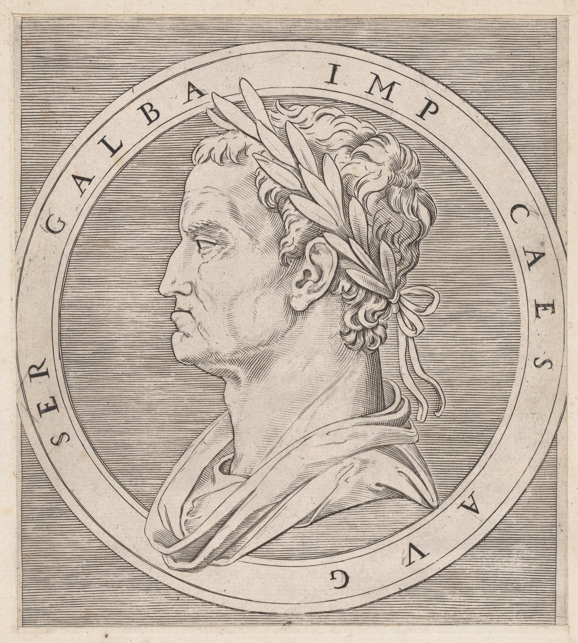 Speculum Romanae Magnificentiae: Galba, da I dodici Cesari da Marcantonio Raimondi