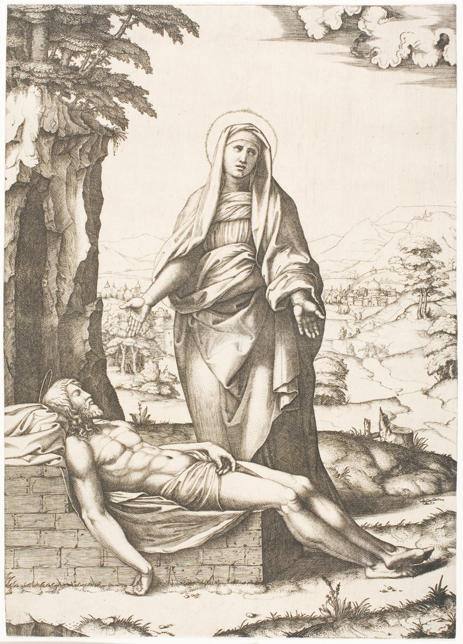 La Pietà da Marcantonio Raimondi