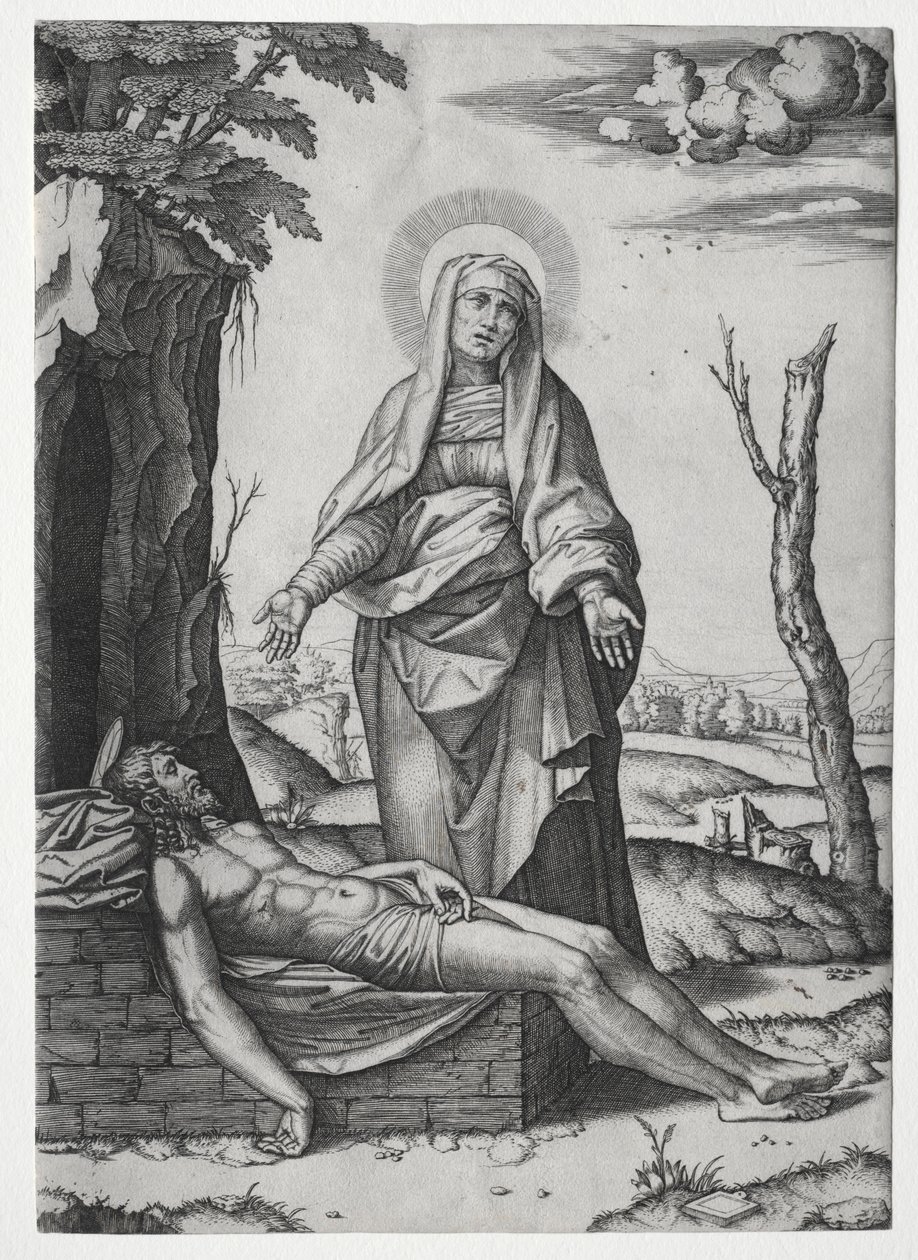 La Pietà da Marcantonio Raimondi