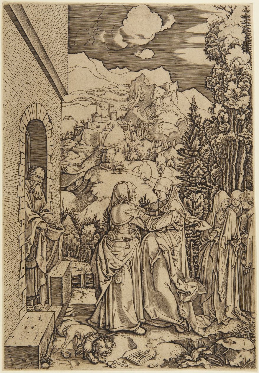 La Visitazione, tavola 8 dalla Vita della Vergine da Marcantonio Raimondi