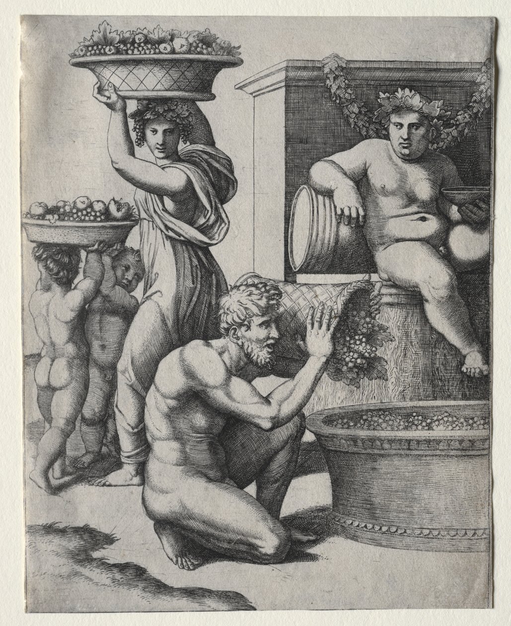 Il torchio da vino da Marcantonio Raimondi
