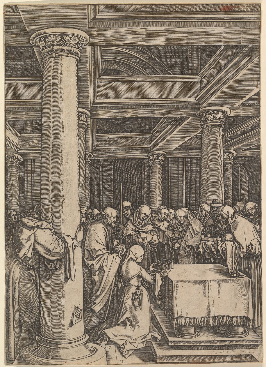La Presentazione di Gesù a Simeone nel Tempio, dopo Dürer da Marcantonio Raimondi