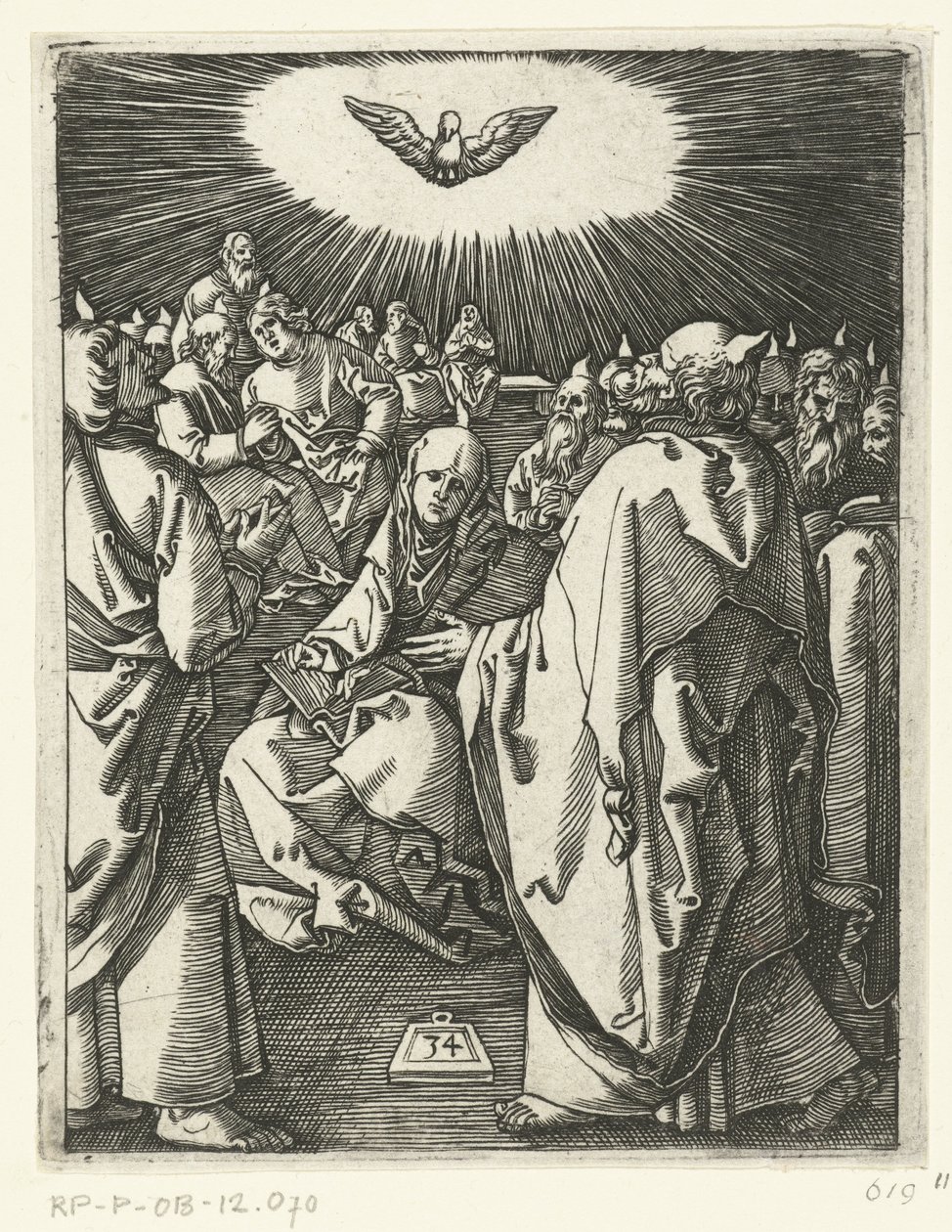 Discesa dello Spirito Santo (serie Passione di Cristo) da Marcantonio Raimondi