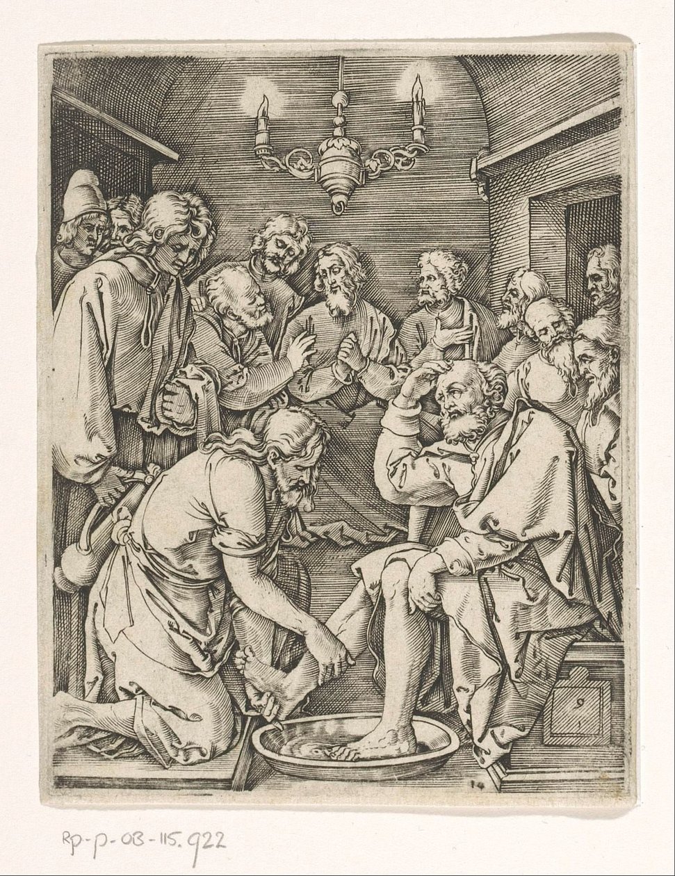 Lavanda dei piedi di Pietro (Passione di Cristo) da Marcantonio Raimondi