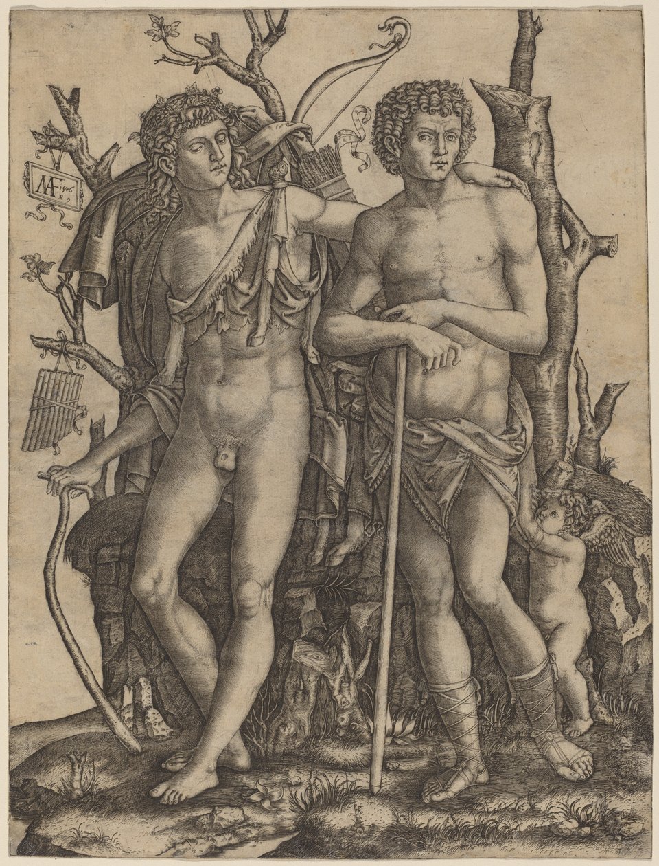 Apollo e Giacinto da Marcantonio Raimondi after Francesco Francia
