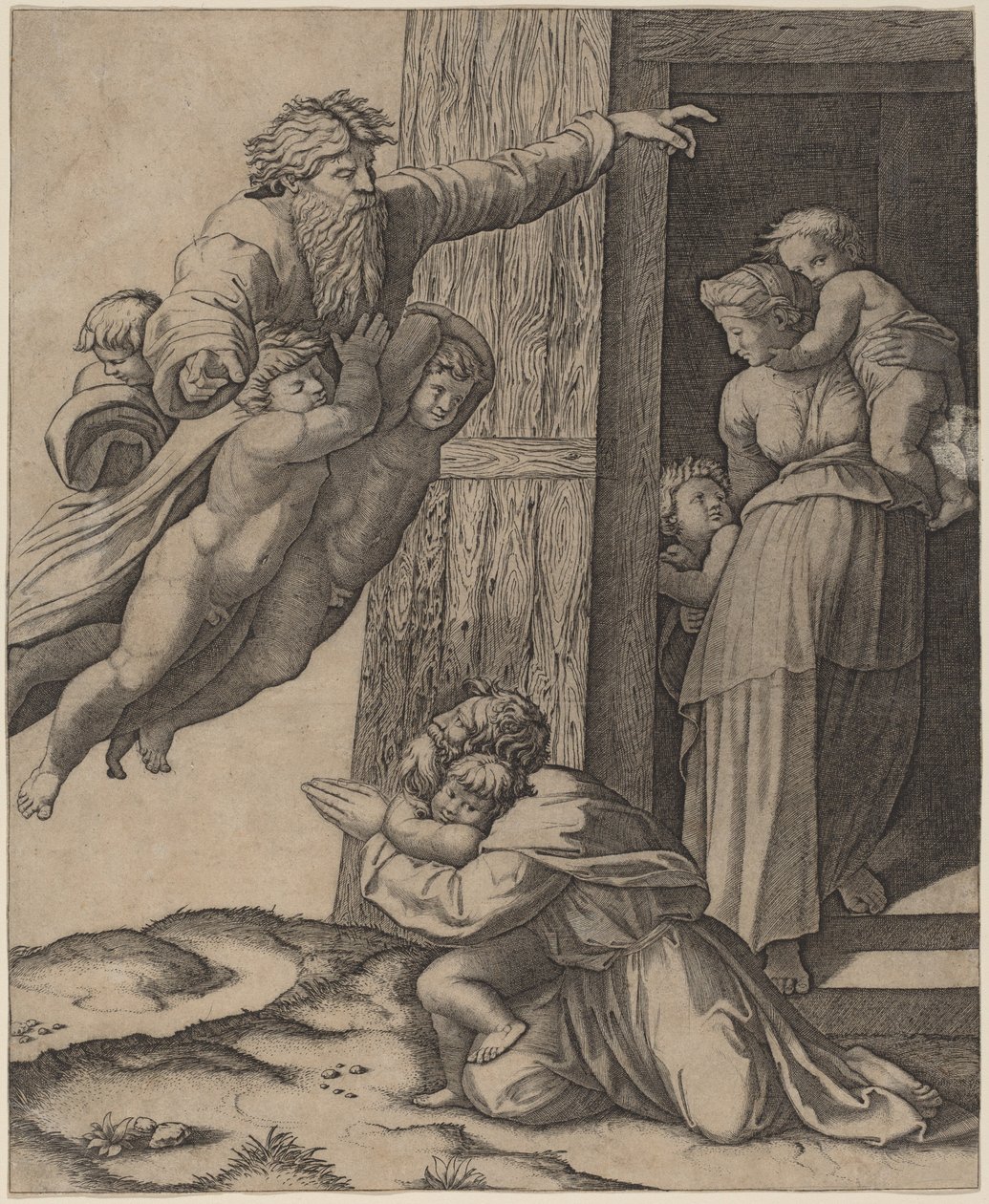 Dio appare a Noè da Marcantonio Raimondi after Raphael