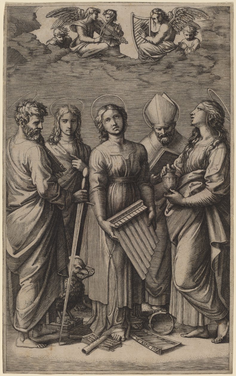 Santa Cecilia da Marcantonio Raimondi after Raphael