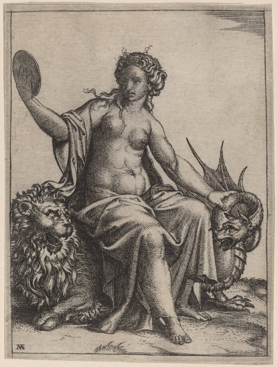 Prudenza da Marcantonio Raimondi possibly after Raphael