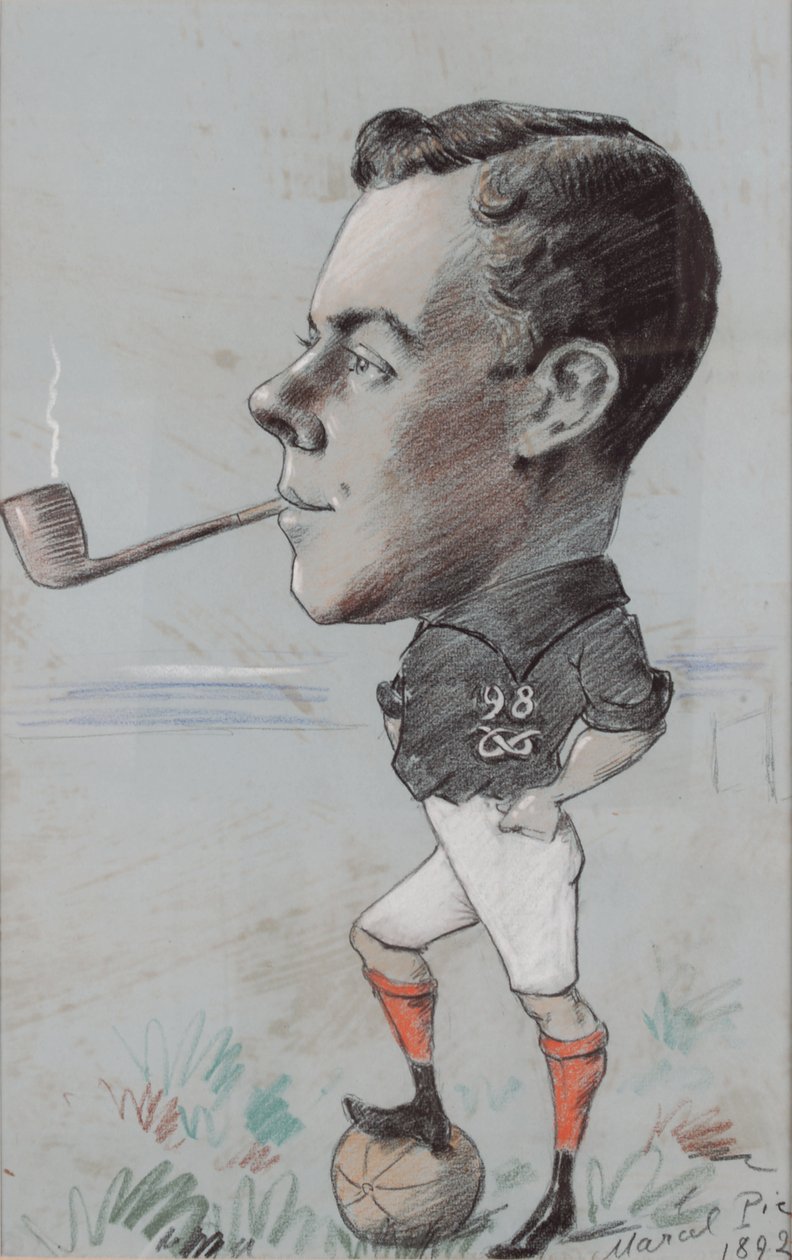 Calciatore che fuma la pipa del 98º Reggimento North Staffordshire, 1892 da Marcel Pic