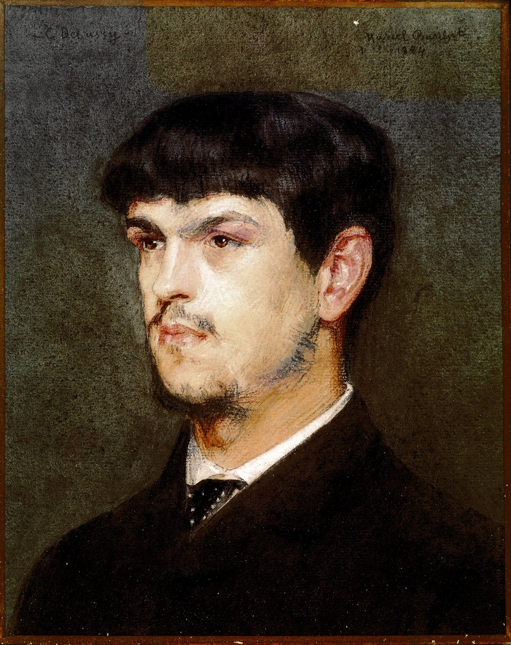 Ritratto del compositore francese Claude Debussy (Pietra nera e pastello) da Marcel Andre Baschet