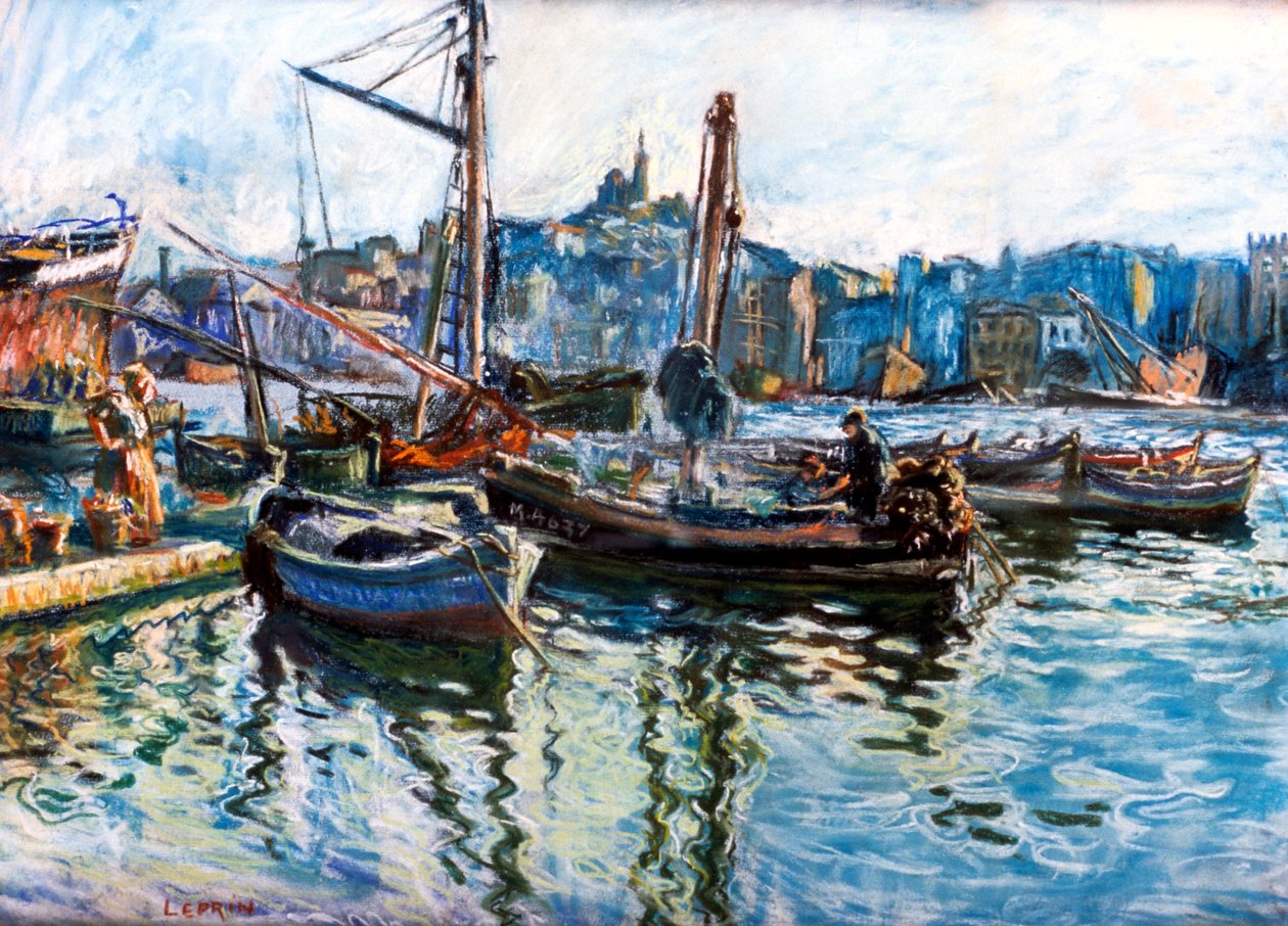 Il porto di Marsiglia, c1920 da Marcel Leprin