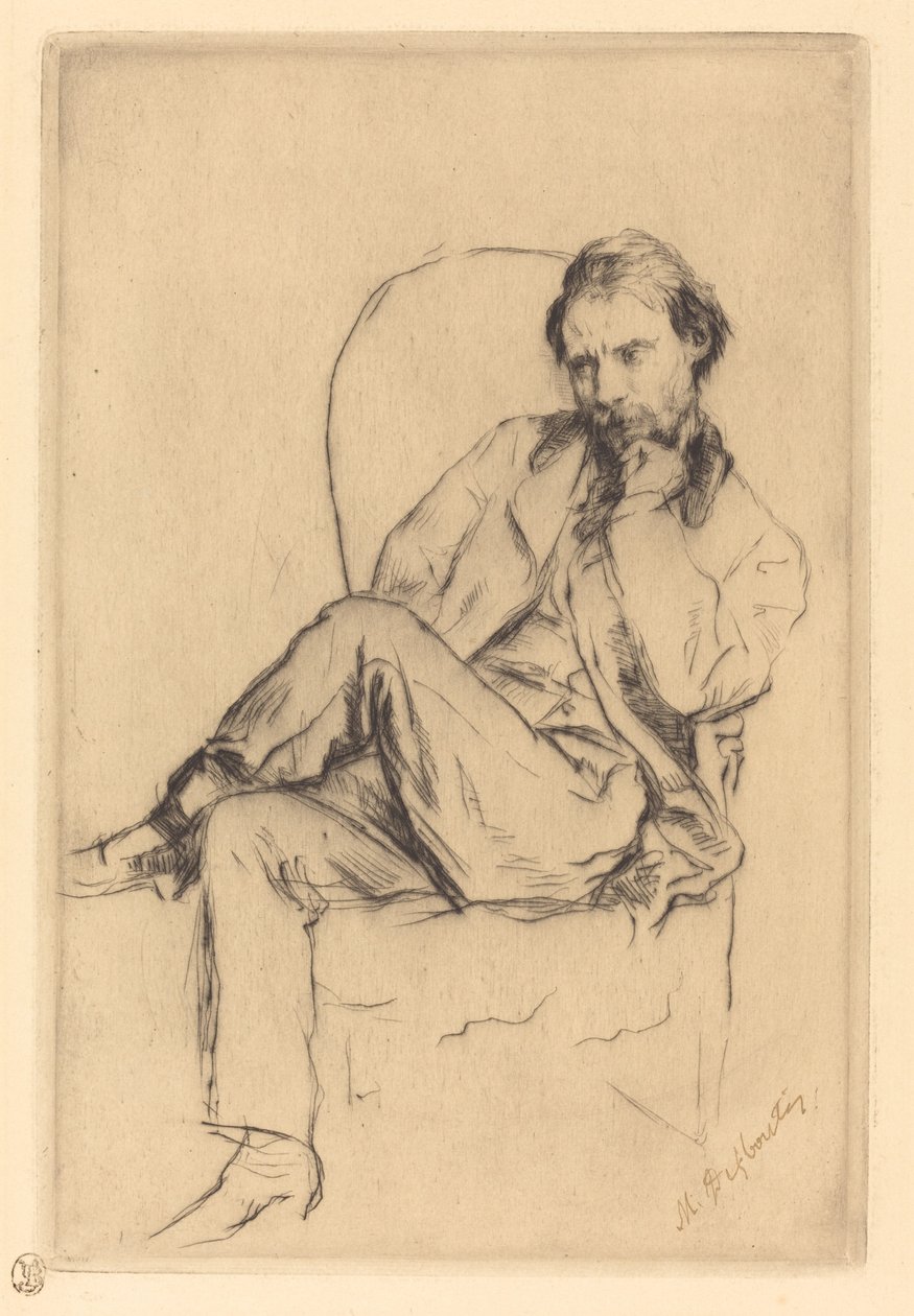 Renoir seduto da Marcellin Gilbert Desboutin