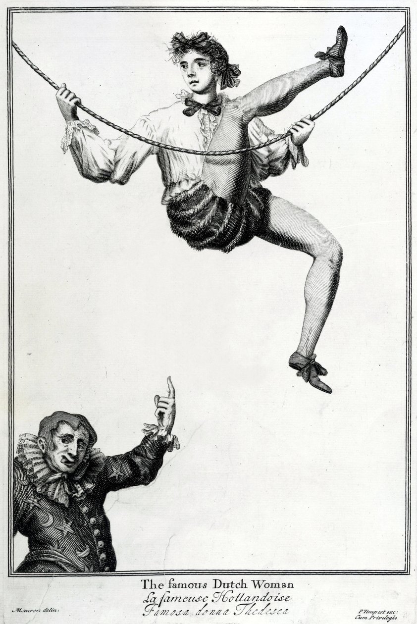Fiera di Bartholomew, Londra: La famosa donna olandese da Marcellus the Elder Laroon
