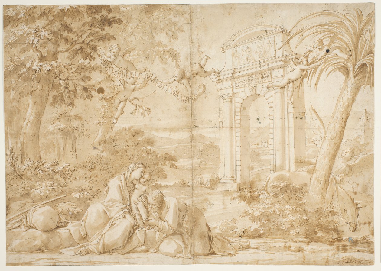 Scena dalla fuga in Egitto da Marcantonio Franceschini