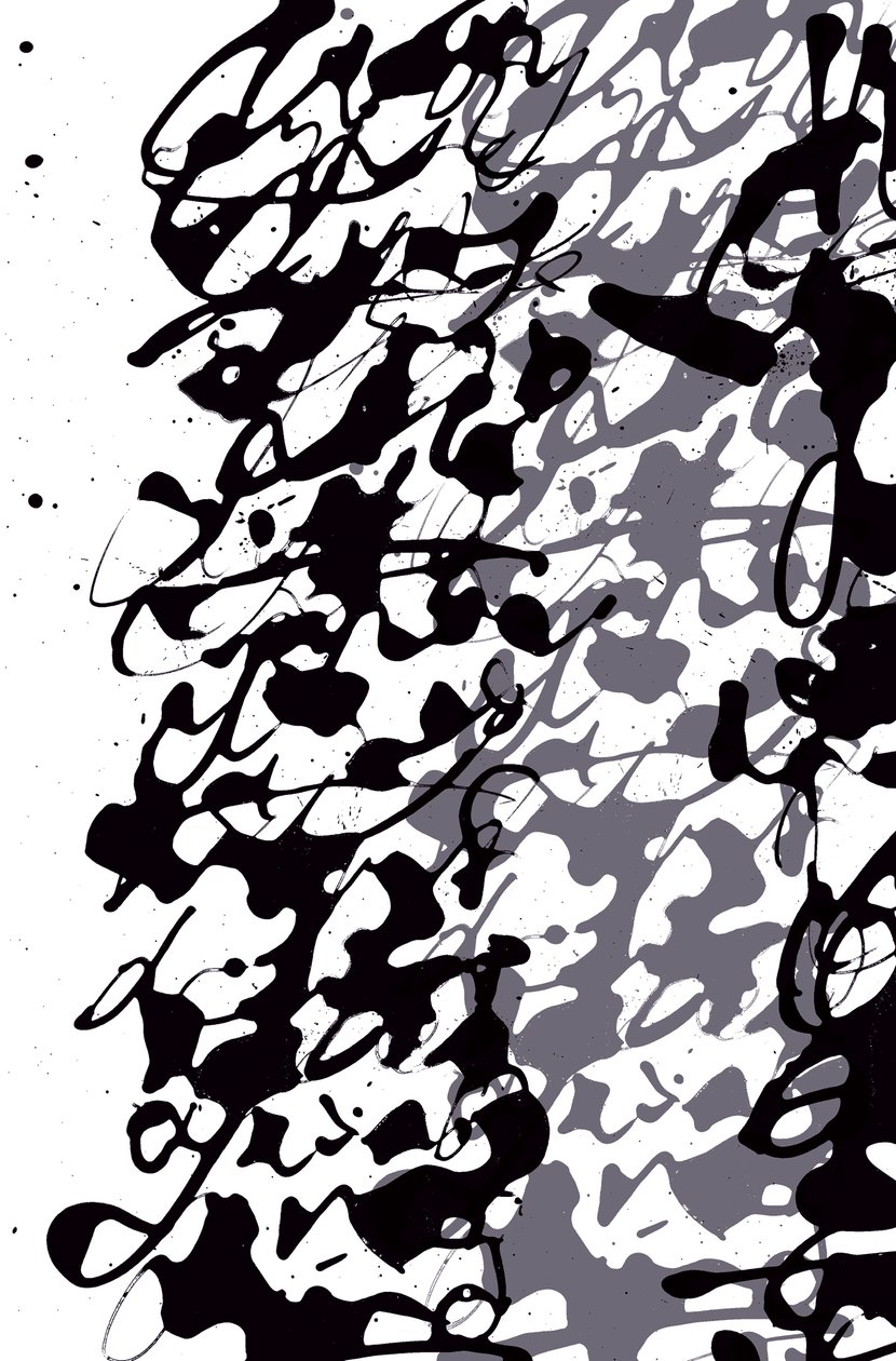 Scrittura asemica, 2014 (inchiostro su carta) da Marco Campedelli