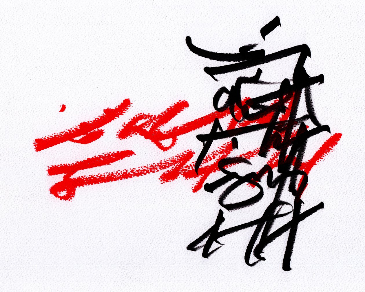 Nero e rosso, 2023 (pastelli su carta) da Marco Campedelli