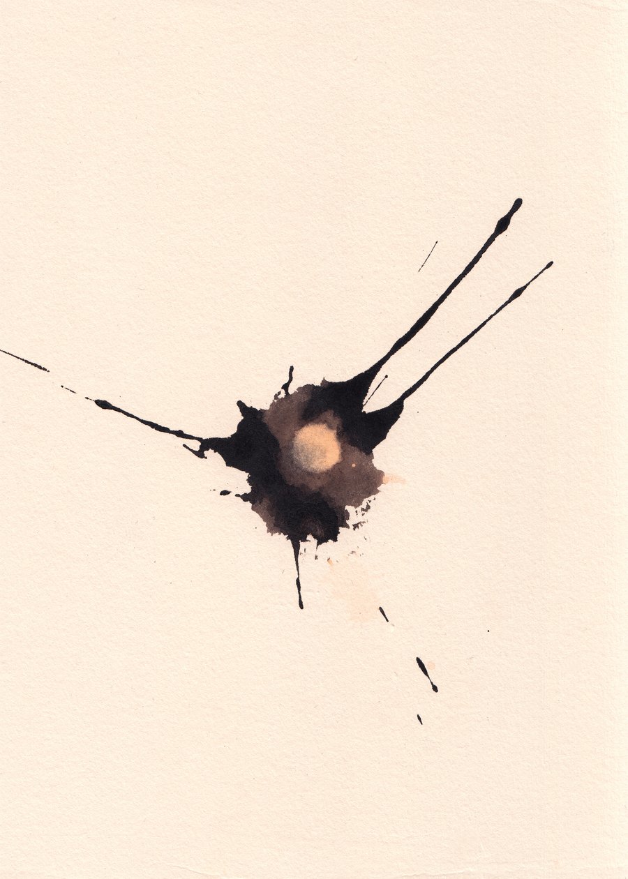 Blot 2, 2018 (inchiostro e candeggina su carta) da Marco Campedelli