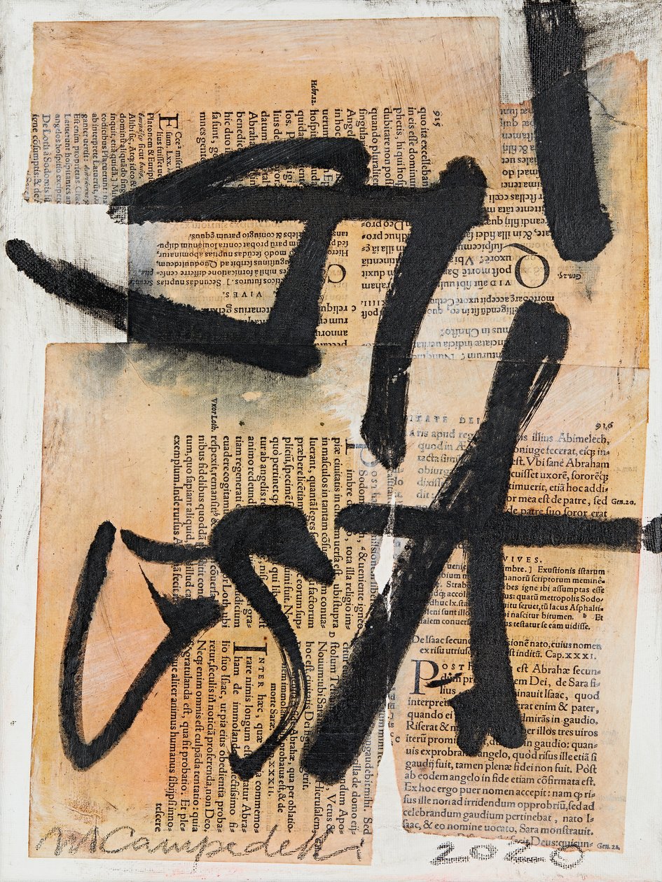 Texto #17, 2020 (collage, tecnica mista su tela) da Marco Campedelli