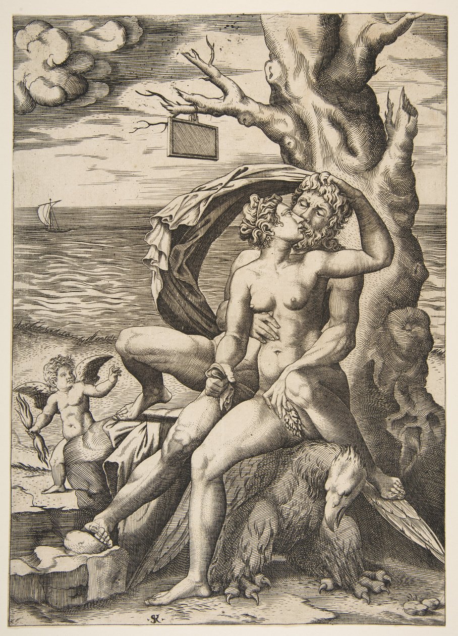 Giove e Semele che si abbracciano, un