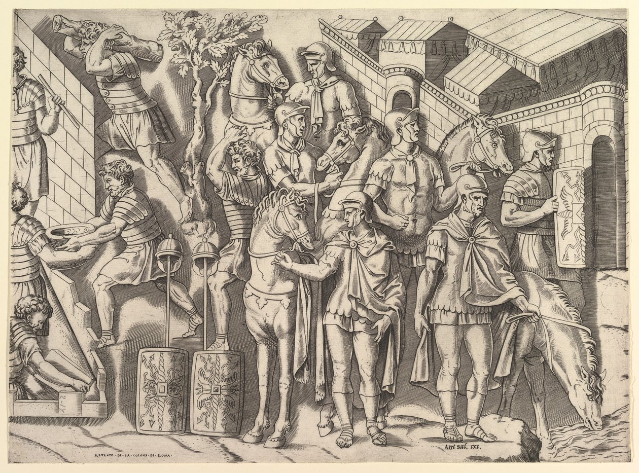Speculum Romanae Magnificentiae: Cavalieri romani, dalla Colonna di Traiano da Marco Dente