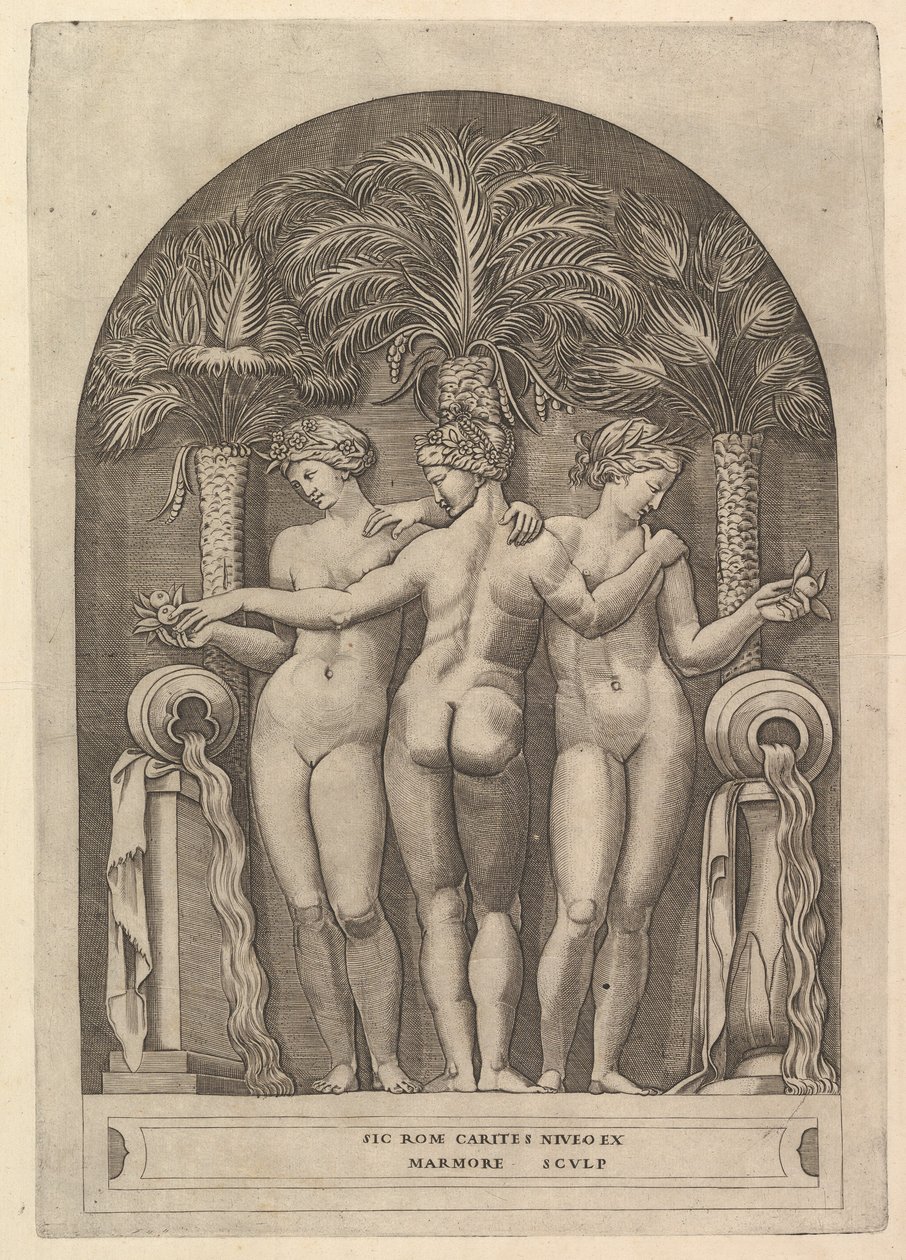 Speculum Romanae Magnificentiae: Le tre Grazie, ca. 1515-27 da Marco Dente