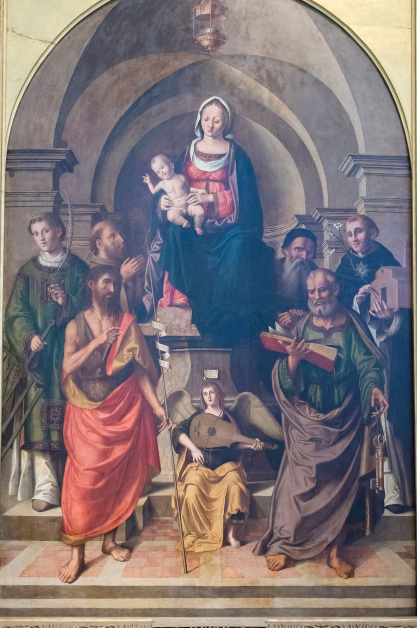 Vergine e Bambino circondati da Santi da Marco Palmezzano