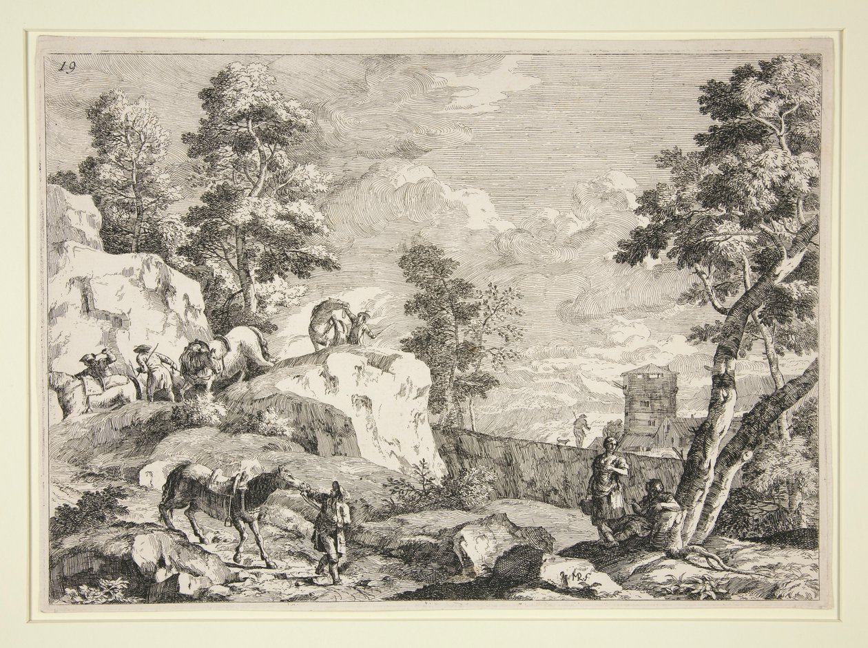 Paesaggio con quattro cavalieri da Marco Ricci