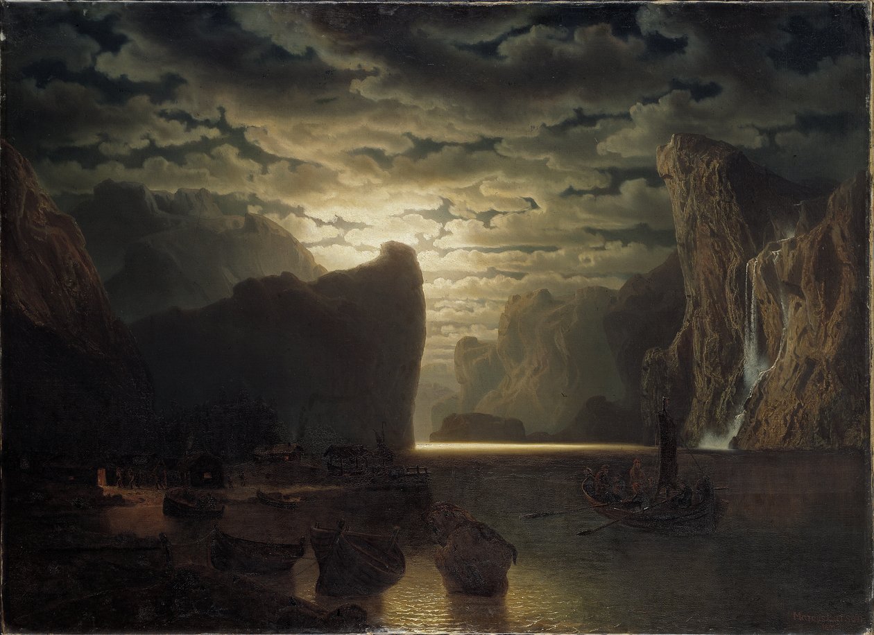 Fiordo norvegese al chiaro di luna da Marcus Larson