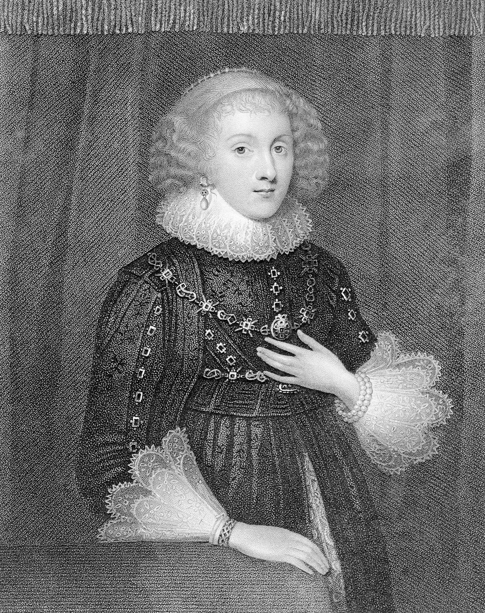 Mary Sidney, Contessa di Pembroke, incisa da W.J.Fry da Marcus Garret Gheeraerts the Younger