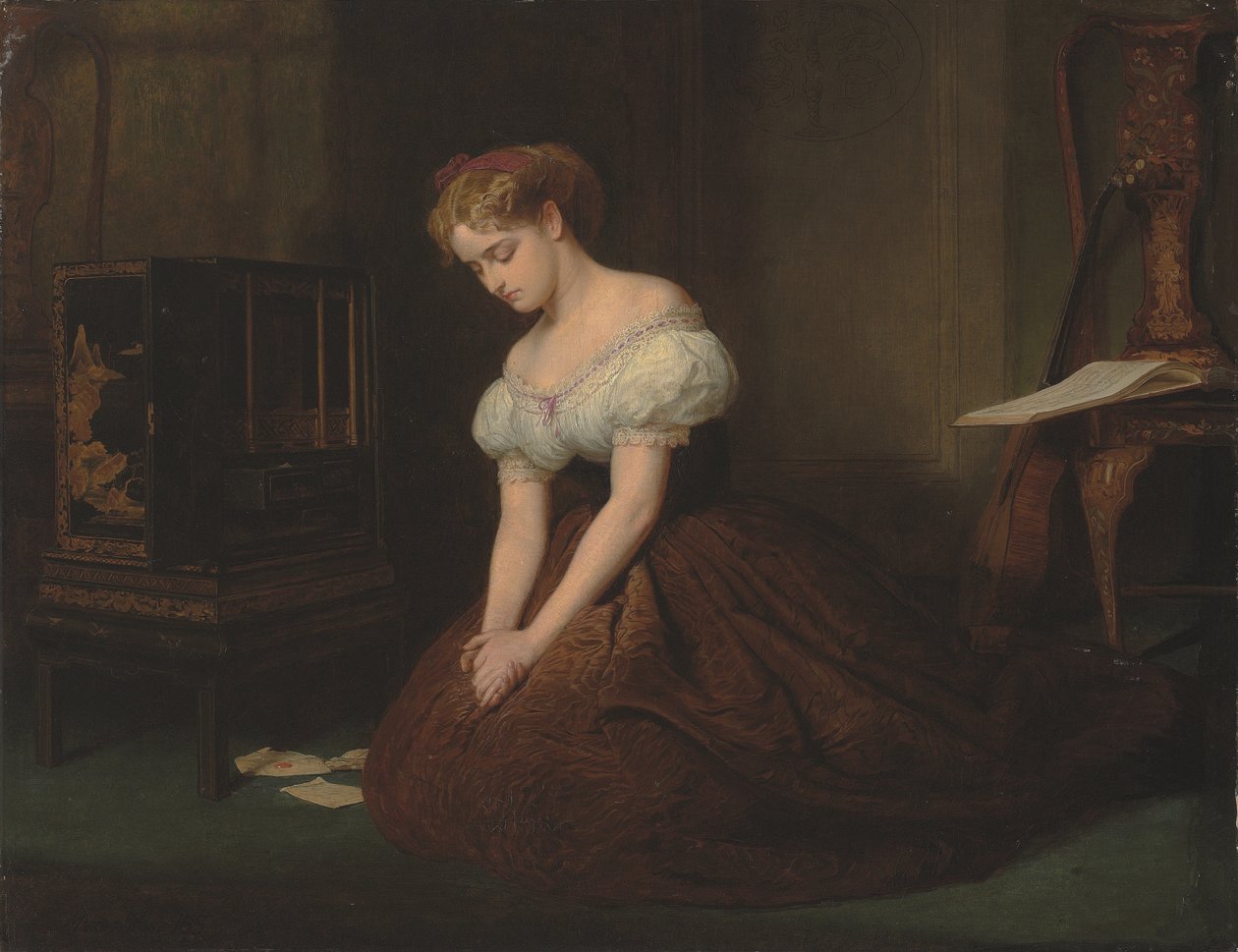 Le vecchie lettere "Ho cercato ciò che non è, né può essere, ecc." - Christina Rossetti da Marcus Stone