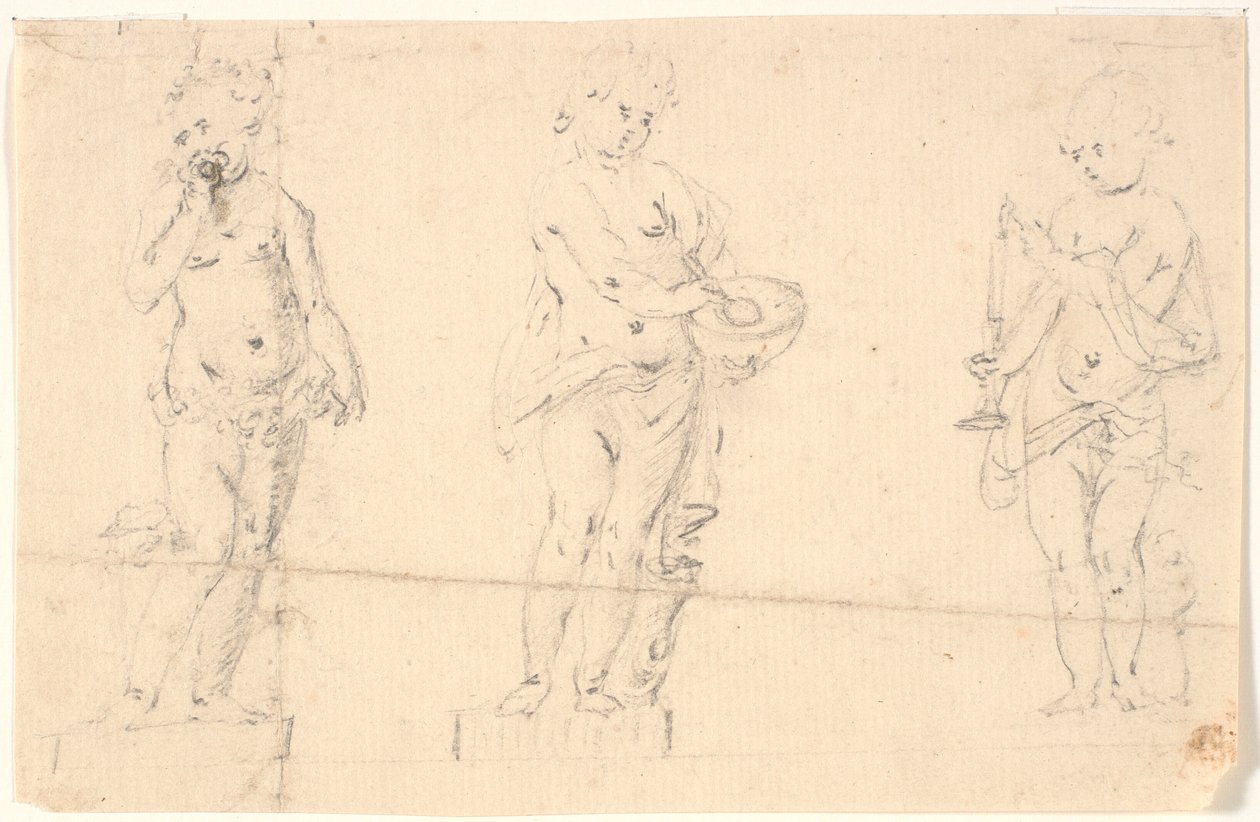 Foglio di studio con tre putti da Marcus Tuscher