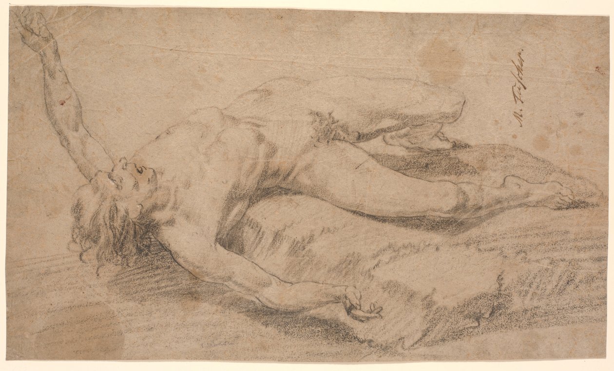 Uomo nudo caduto all