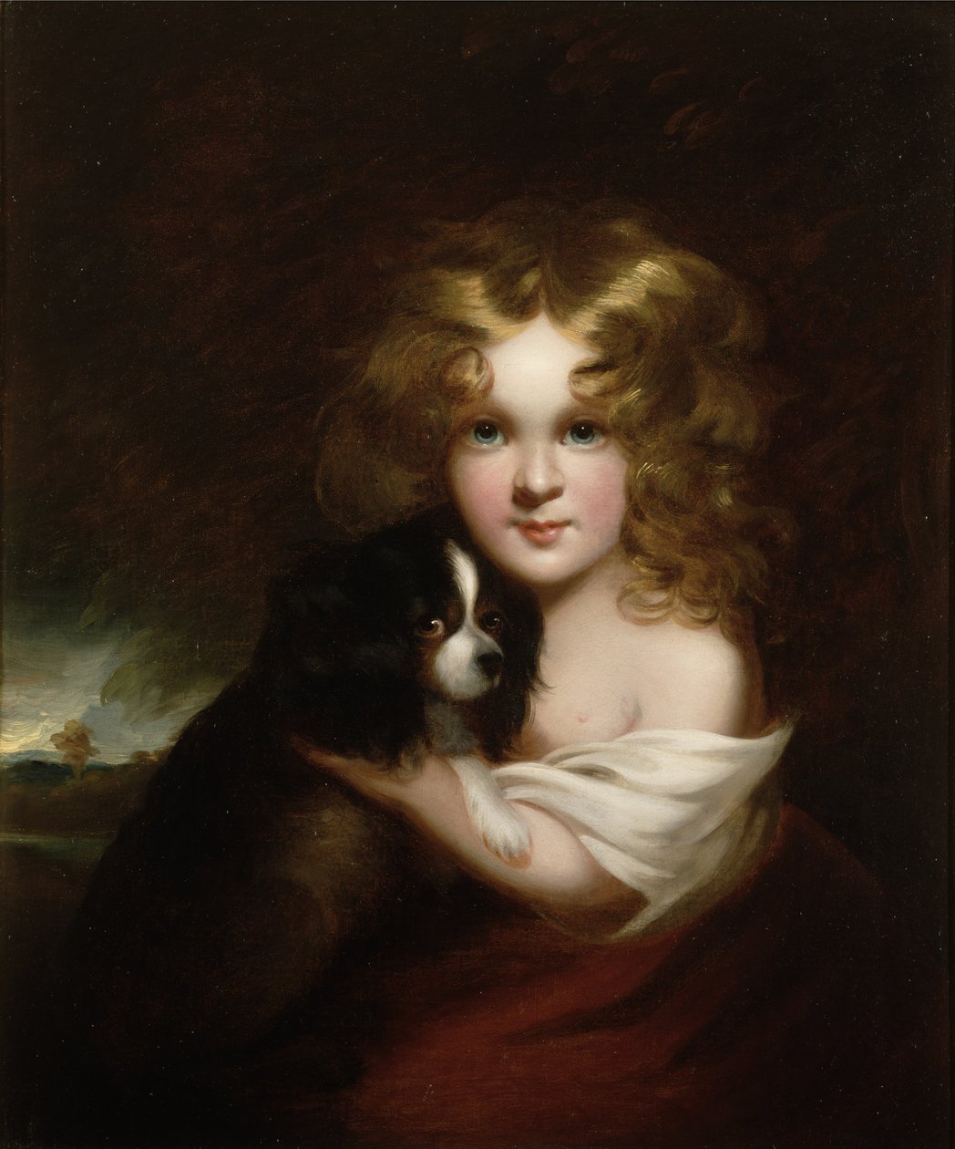 Ragazza giovane con un cane, c.1840 da Margaret Sarah Carpenter