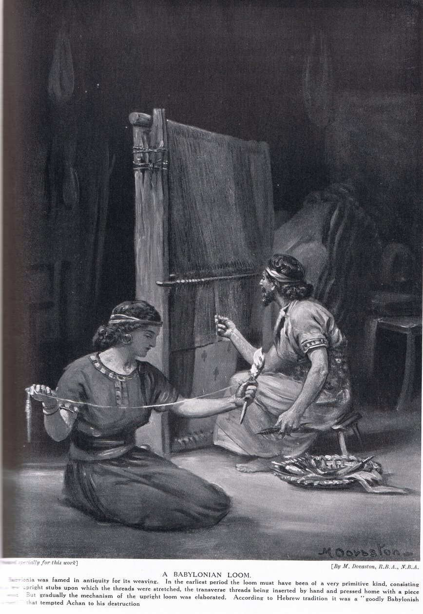 Un telaio babilonese, illustrazione da "Hutchinson